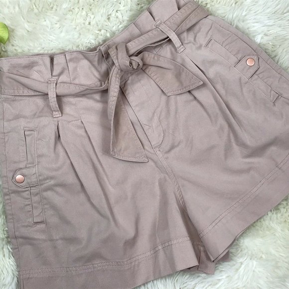 NWT Topshop Utility Stretch Twill Tie Belt Shorts - Picture 2 of 12
